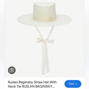 Ruslan Baginskiy White Straw Hat with Neck Tie